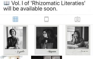 A screenshot of an instagram page with three black and white pictures of women.